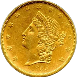 1854 Kellogg $20 Coin